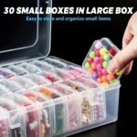14/30Pcs Plastic White Transparent Storage Box Set, Multifunctional, Portable, 14/30 Compartment, With Handicraft Organizer For Hair Accessories, Jewelry, Necklaces, Rings, Diy Handmade Rice Bead Sorting Container, Hardware Accessory Small Item Storage