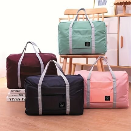 1Pc Foldable Travel Storage Bag With Zipper Closure - Large Capacity Lightweight Polyester Organizer For Clothes, Underwear, Towels & Socks, Multi-Color Options, Hand Washable, Clothes Storage, Portable Clothing Organizer, Convenient Carryall
