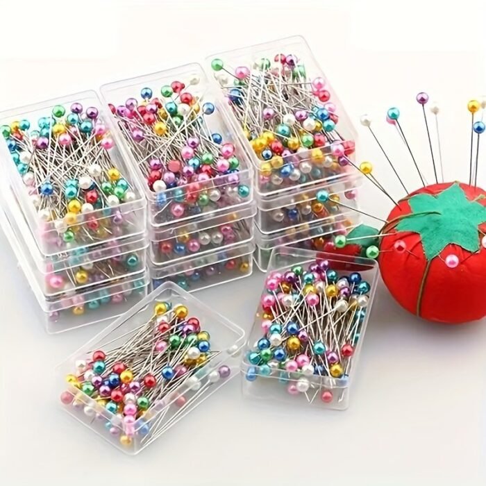 Bulk Pack Of 100 Large Head Pins With Beaded Ends For Diy Crafts And Sewing Projects - Mixed Colors - Image 1