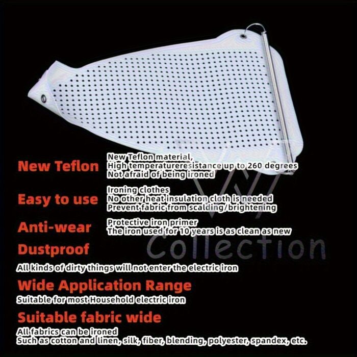 1Pc Durable Teflon Iron Shoe Cover - Non-Stick Iron Soleplate Protector For Clothes Irons, Eliminates Scorching, Fits Most Standard Irons, Home & Travel Essential Rv Toilet Spare Parts - Image 10