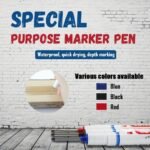 4-Pack Deep Hole Long Nib Markers, 2Cm/0.78In, Waterproof Metal Perforating Pens For Woodworking, Bathroom, And Decoration - Black, Blue, Red, Green - Image 5