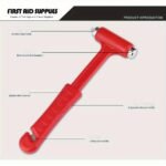 2-In-1 Emergency Car Safety Hammer - Abs Seatbelt Cutter & Window Breaker, Firefighter Approved, No Assembly Required, Durable Red - Image 4