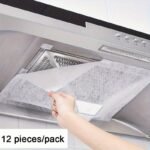 12-Pack Universal Range Hood Grease Absorbent Filters - High Temperature Resistant, Disposable, Non-Stick Screens For Kitchen Vent Cleanliness