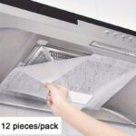 12-Pack Universal Range Hood Grease Absorbent Filters - High Temperature Resistant, Disposable, Non-Stick Screens For Kitchen Vent Cleanliness - Image 5