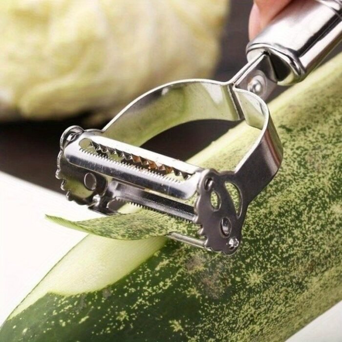 Rv Must-Have. 1Pc Stainless Steel Multifunctional Fruit And Vegetable Peeler, Grater, Shredder, And Cutter - Easy-To-Use Kitchen Tool For Peeling, Slicing, And Coring Fruits And Vegetables - Compact Dorm Essentials For Home Cooks - Image 6
