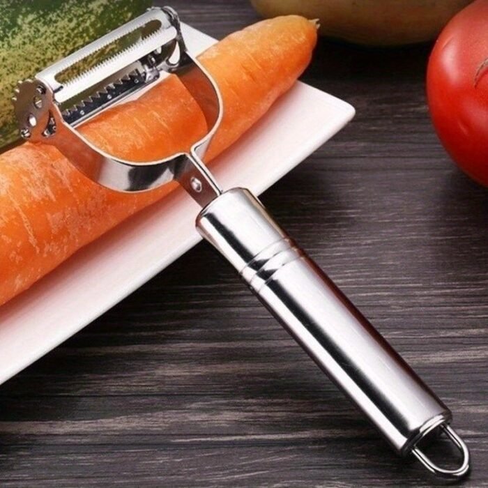 Rv Must-Have. 1Pc Stainless Steel Multifunctional Fruit And Vegetable Peeler, Grater, Shredder, And Cutter - Easy-To-Use Kitchen Tool For Peeling, Slicing, And Coring Fruits And Vegetables - Compact Dorm Essentials For Home Cooks - Image 3