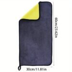 1Pc Premium Microfiber Car Cleaning Towel - Ultra-Soft Dual-Sided Cloth For Effective Auto Detailing, Washing, And Drying, 0.2 G/?, Compact Design For Easy Storage, Ideal For Vehicles And Home Use, Car Care Accessory | Compact Cleaner | Microfiber Fabri - Image 2
