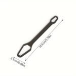 1Pc Multipurpose Black 5Mm Thick Torx Wrench, Adjustable Self-Tightening Dual-Head Spanner With 3-17Mm Adapters, Durable Steel Manual Tool For Automotive & Home Repairs - Image 4