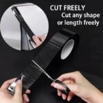 1 Roll Of 3D Nano Carbon Fiber Car Door Edge Protector, Pvc Waterproof And Scratch-Resistant Adhesive Tape, Universal Anti-Collision Film, Black Color - Image 4