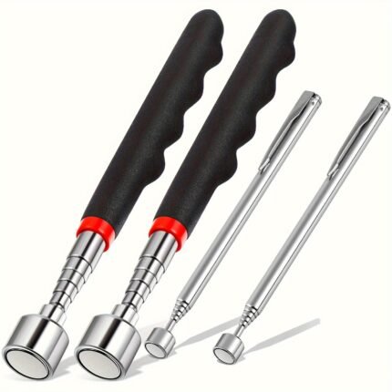 3-In-1 Stainless Steel Telescopic Magnetic Grabber Tool - Non-Electric, Iron Material, Ideal For Automotive & Construction, Hard-To-Reach Areas, No Battery Required, Construction Tool | Telescopic Design | Durable Construction, Magnetic Tool