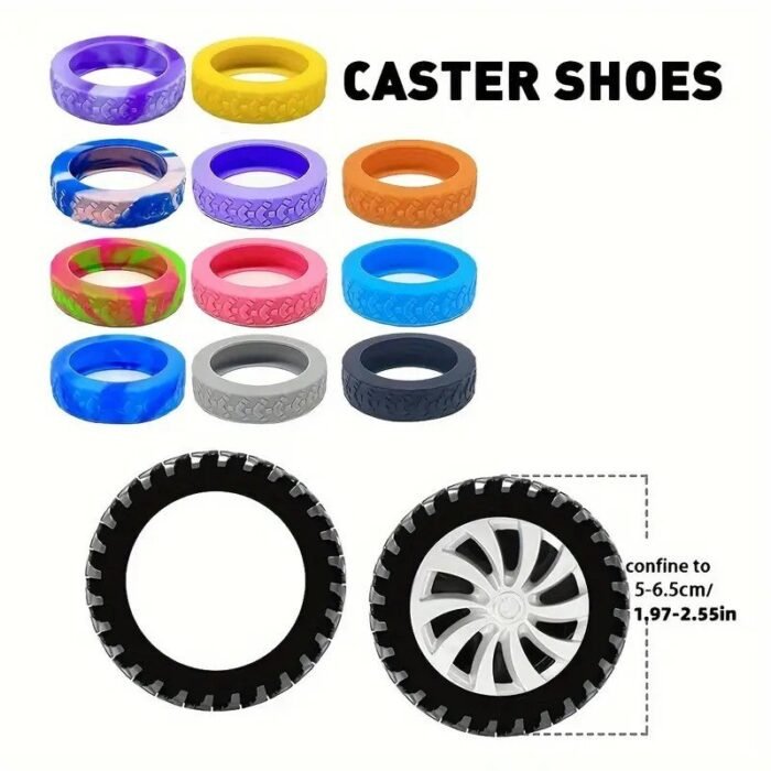 16Pcs Silicone Luggage Wheel Covers, Noise Reduction & Shock Absorption Suitcase Caster Protectors, Durable Travel Accessories For Office Chairs & Rolling Bags (Orange, Blue, Black, Pink, Purple, Yellow), Luggage For Travel - Image 4
