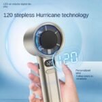 120-Speed Portable Mini Fan With Digital Display - Usb Rechargeable, Compact & Stylish Handheld Cooling Device For Travel, Outdoor, And Desktop Use, 1800Mah Battery, Led Air Volume Digital Displays, Portable Fan - Image 4