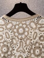 Elegant Bohemian Women'S Sleeveless V-Neck Vest - Chic Geometric Crochet Pattern, Lightweight Acrylic, Semi-Sheer Summer Casual Cover-Up, Hand Wash Only, Breathable Coverup, Intricate Craftsmanship, Beach Coverup, Boho Fashion, Delicate Weave, Sheer Top, Fashion Women - Image 4