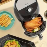 1Pc 8-Inch Reusable Air Fryer With Silicone Lining - Easy To Clean, Non-Stick Oven And Microwave Safe, Ideal For Home Cooking And Baking, Air Fryer Accessories