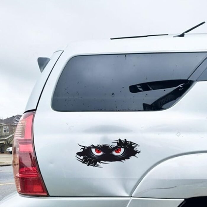 Angry Peeping Monster Vinyl Car Decal - Large, Durable Sticker For Cars, Trucks & Sports Vehicles, Black Bumper Sticker - Image 4