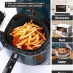 1Pc 8-Inch Reusable Air Fryer With Silicone Lining - Easy To Clean, Non-Stick Oven And Microwave Safe, Ideal For Home Cooking And Baking, Air Fryer Accessories - Image 3