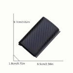 1Pc Ultra-Thin Rfid-Blocking Wallet For Men - Black Faux Leather With Aluminum Alloy, Compact And Lightweight, Perfect For Business, Travel, Camping & Daily Use, Rfid Blocking Wallet | Sleek Wallet Design | Durable Wallet - Image 5