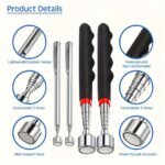 3-In-1 Stainless Steel Telescopic Magnetic Grabber Tool - Non-Electric, Iron Material, Ideal For Automotive & Construction, Hard-To-Reach Areas, No Battery Required, Construction Tool | Telescopic Design | Durable Construction, Magnetic Tool - Image 12