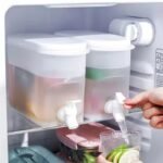 3.5L Large Capacity Refrigerator Water Dispenser With Spigot Tap - No Electricity Needed, Space-Saving Beverage Pitcher For Cold Drinks, Iced Water & Refreshing Drinks, High-Quality Kitchen Accessory, Spillproof Dispenser | Square Shaped Pitcher | Highcapacity Dispenser, Beverage Dispenser For Fridge - Image 2