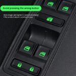 1Pc Luminous Car Switch Decal Sticker, Self-Adhesive Plastic Interior Function Markers, Available In Green/Blue/Orange, Universal Fit For Vehicle Controls - Image 4