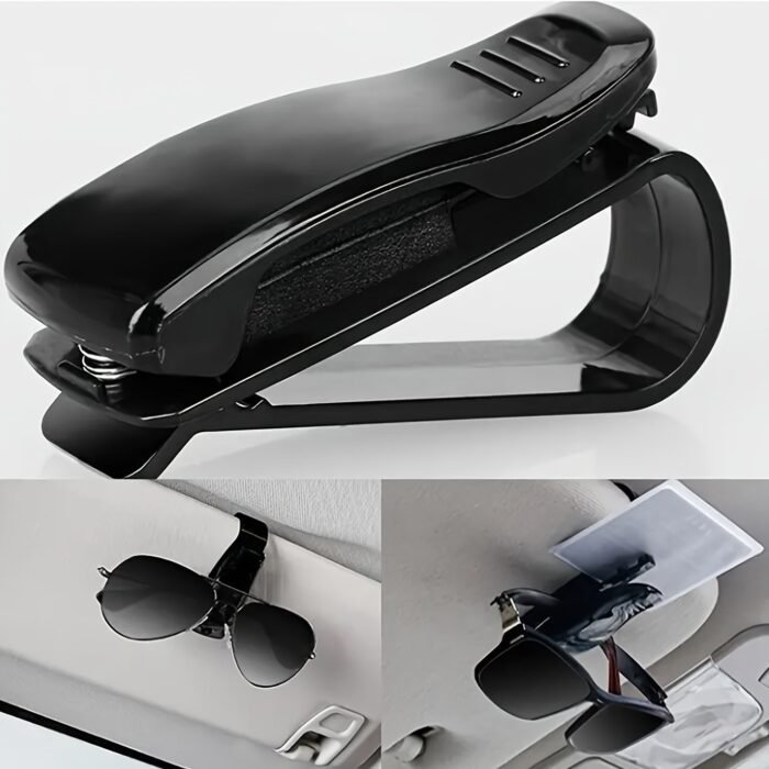 Multi-Function Car Sun Visor With Glasses Holder, Bill & Id Card Slots - Durable Abs Material, Essential Auto Interior Accessory, Eye Glasses Holder - Image 2