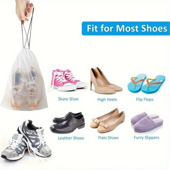 5Pcs/Set, Travel Shoes Storage Bag, Portable Shoes Packing Bag, Clear Shoes Pouch & Organizer - Image 4