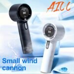 1Pc Rechargeable Handheld Turbo Fan - Portable Usb Rechargeable Fan With 13000 Rpm High-Speed Adjustable 100 Speeds, Compact Face Cooling For Indoor/Outdoor Use, Includes Free Lanyard, Sleek Handheld Cooler