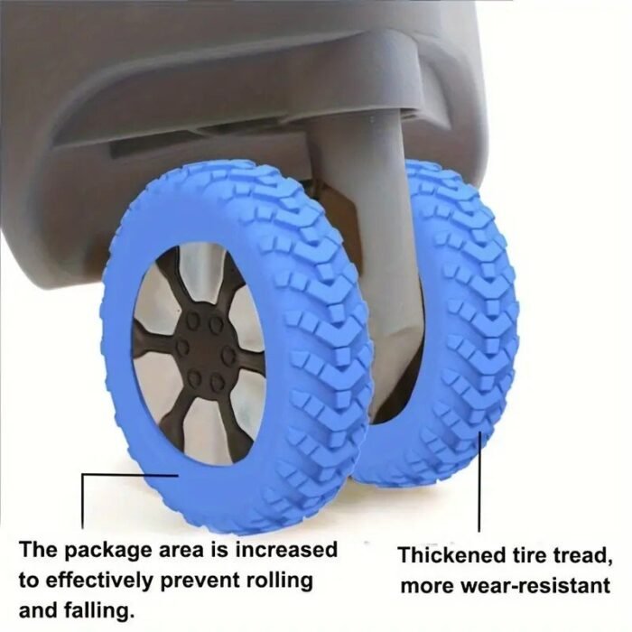 16Pcs Silicone Luggage Wheel Covers, Noise Reduction & Shock Absorption Suitcase Caster Protectors, Durable Travel Accessories For Office Chairs & Rolling Bags (Orange, Blue, Black, Pink, Purple, Yellow), Luggage For Travel - Image 12
