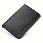 1Pc Ultra-Thin Rfid-Blocking Wallet For Men - Black Faux Leather With Aluminum Alloy, Compact And Lightweight, Perfect For Business, Travel, Camping & Daily Use, Rfid Blocking Wallet | Sleek Wallet Design | Durable Wallet - Image 3