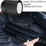 1 Roll Of 3D Nano Carbon Fiber Car Door Edge Protector, Pvc Waterproof And Scratch-Resistant Adhesive Tape, Universal Anti-Collision Film, Black Color - Image 2
