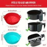 1Pc 8-Inch Reusable Air Fryer With Silicone Lining - Easy To Clean, Non-Stick Oven And Microwave Safe, Ideal For Home Cooking And Baking, Air Fryer Accessories - Image 4