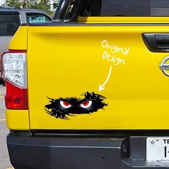 Angry Peeping Monster Vinyl Car Decal - Large, Durable Sticker For Cars, Trucks & Sports Vehicles, Black Bumper Sticker - Image 2