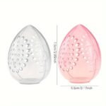 1Pc Clear Travel Makeup Sponge Holder, Mini Transparent Plastic Cosmetic Puff Storage Case, Portable Sponge Organizer For Beauty Blenders And Applicators - Image 4