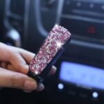 1Pc Car Sunshade Multifunctional Clip, Rhinestone Decor Car Sun Visor Glasses Holder - Image 3
