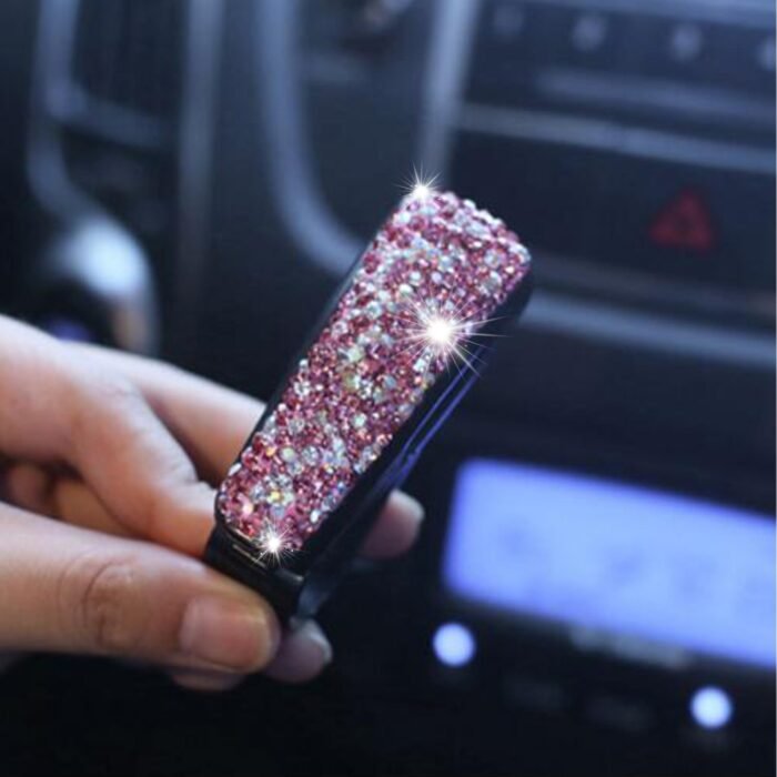 1Pc Car Sunshade Multifunctional Clip, Rhinestone Decor Car Sun Visor Glasses Holder - Image 3