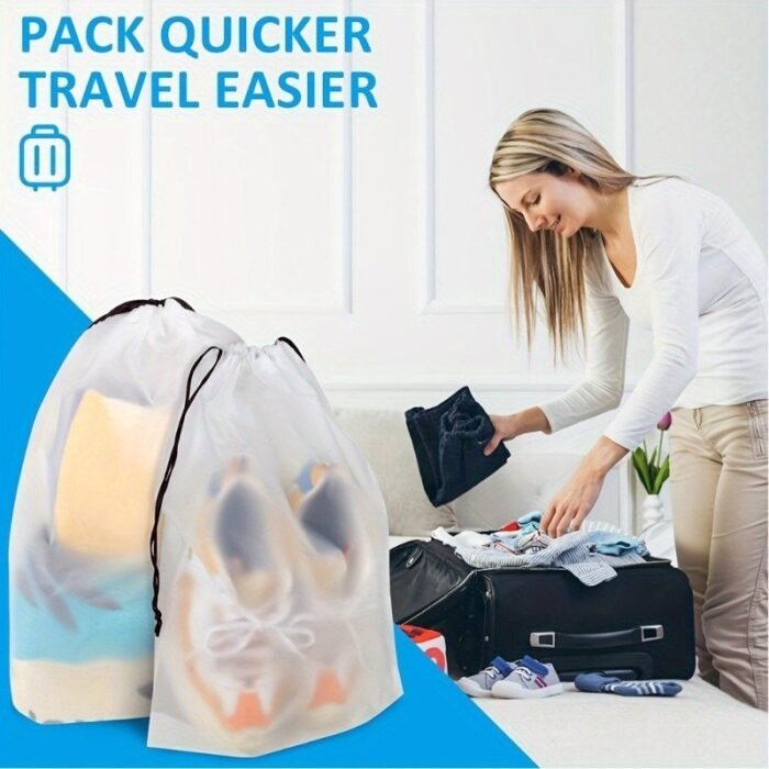 5Pcs/Set, Travel Shoes Storage Bag, Portable Shoes Packing Bag, Clear Shoes Pouch & Organizer - Image 6