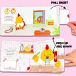 Rooster'S Early Wake-Up Lift-The-Flap Books, Good Wake - Up Habit Formation For Kid, Cute Illustration Style, Interactive Picture Push-Pull Book, By The Artist, Early Education Enlightenment, Best Birthday Gift, Bear Tale - Image 11