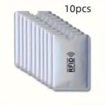 5Pcs Rfid Blocking Card Sleeves - Anti-Theft, Nfc Shielded Id & Credit Card Protectors With Geometric Design - Image 9