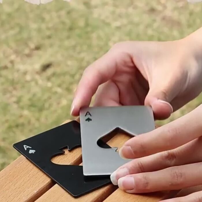 Stainless Steel Wine And Beer Bottle Opener - Fashionable And Easy-To-Use Ace Card Design - Perfect For Opening Bottles And Corkscrewing Wine - Image 8