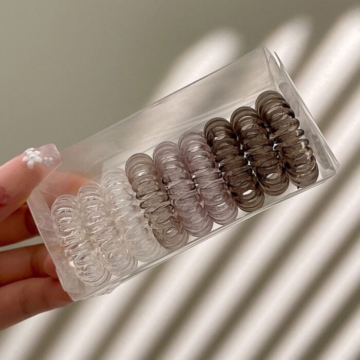 9 Pcs Spiral Hair Ties No Crease, Coil Hair Ties, Phone Cord Hair Ties, Women Ponytail Holder Elastics - Image 14