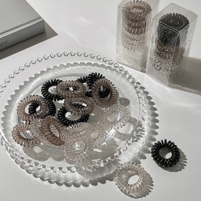 9 Pcs Spiral Hair Ties No Crease, Coil Hair Ties, Phone Cord Hair Ties, Women Ponytail Holder Elastics - Image 4