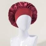2022 New Women'S Hair Cap For Curly And Straight Hair With Wide Brim Elastic Band Sleep Bonnet - Image 3