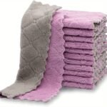 10Pcs Premium Coral Velvet Dish Towels - Super Absorbent, Non-Stick, Quick-Dry Kitchen Cloths In Mint Green & Gray, Modern Design For Easy Cleaning & Stylish Kitchen Decor, Dish Towels For Kitchen - Image 7