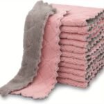 10Pcs Premium Coral Velvet Dish Towels - Super Absorbent, Non-Stick, Quick-Dry Kitchen Cloths In Mint Green & Gray, Modern Design For Easy Cleaning & Stylish Kitchen Decor, Dish Towels For Kitchen - Image 5