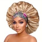 1Pc Extra Large Satin Bonnets For Sleeping, Hair Bonnets For Women Braids Curly Straight Hair, Hair Cap With Floral Pattern Wide Elastic Band - Image 17