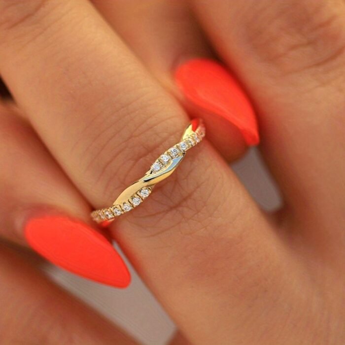 1 Elegant Women'S Fashion Engagement Ring, Sparkling Comfortable Jewelry For Daily Wear, Hypoallergenic Gift Perfect For Christmas, New Year, Valentine'S Day, Anniversaries, Loved Ones, And Friends - Unisex Accessory - Image 3