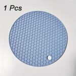 1/4Pcs Round Honeycomb Silicone Placemat 17.02 Cm, Heat Insulation Pad, Non-Slip Pot Holder, Easy To Clean And High Temperature Resistant Table Mat, Tabletop Protection, Home Kitchen Dining Table Decor - Image 3
