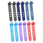 12Pcs Silicone Tie, Data Cable Storage Earphone Cable Organizer, Winder Anti-Lost Fastener, Data Cable Bundle Strap - Image 3