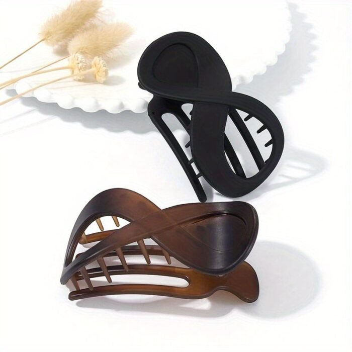2Pcs Simple Style Hair Clip Acrylic Matte Acrylic Hair Claw Thick Hair Barrettes For Styling Hair Accessories For Women And Daily Use - Image 3