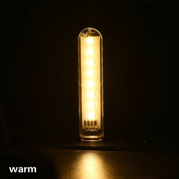 1Pc Usb Led Night Light - Portable Desk Lamp With Energy-Efficient Design, White Warm Glow For Home, Office, Camping & Power Banks - Image 3